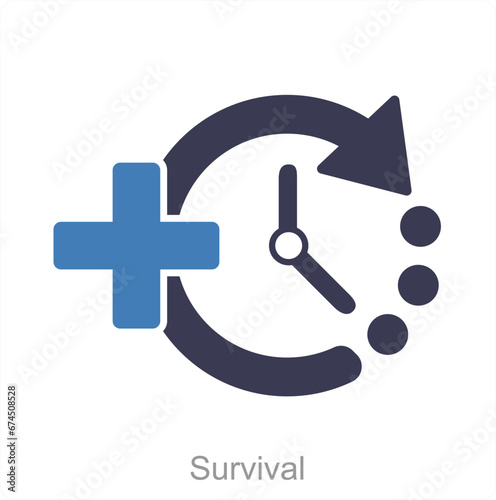 Survival and timer icon concept