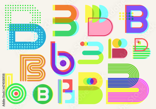 B - RISOGRAPH STOCK, COLORFUL AND COOL IN VECTOR DESIGN