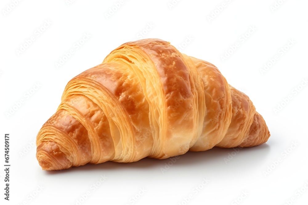 Generative AI : Croissant isolated on white background. Clipping path included. Generative AI : Croissant isolated on white background. Clipping path included.
