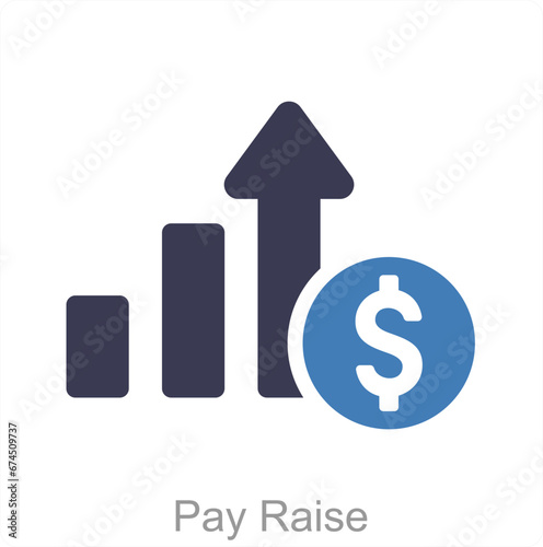 Pay Raise and payment icon concept