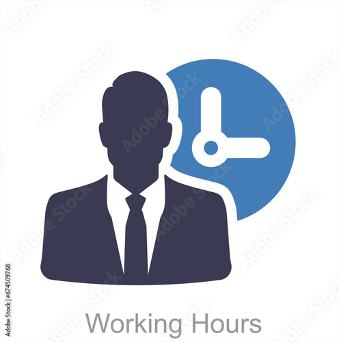 Working Hours and management icon concept