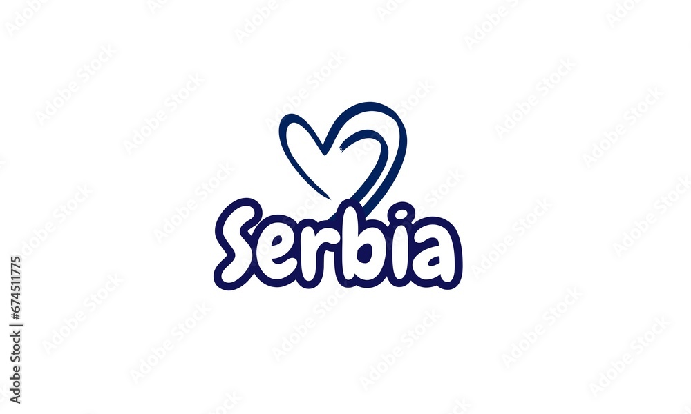 The heart-shaped design for Serbia is a creative and distinctive representation that combines national pride with a symbol of love.