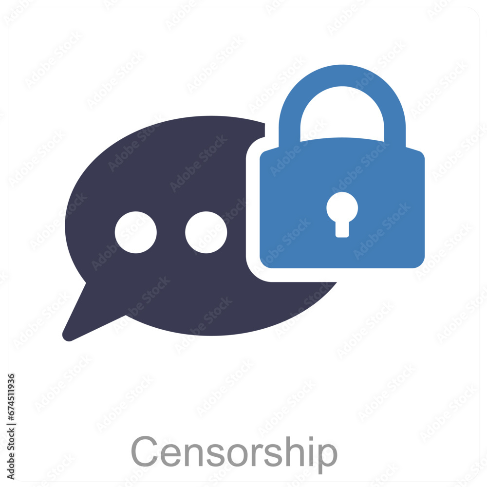Censorship and censor icon concept Censorship and censor icon concept