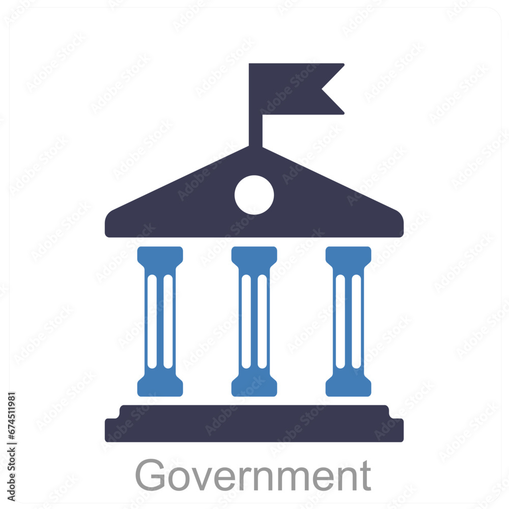 Government and bank icon concept Government and bank icon concept