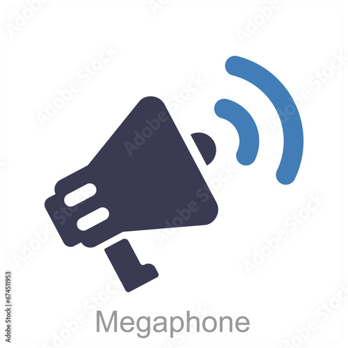 Megaphone and advertise icon concept