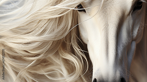 white horse fur long