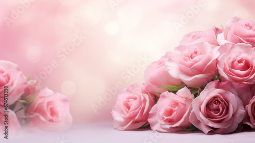 Beautiful pink roses flower on soft background