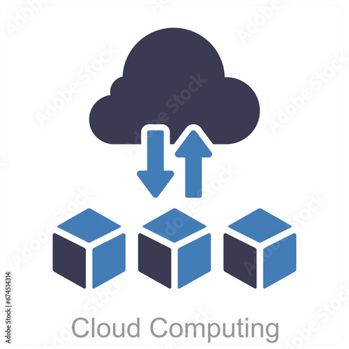 Cloud computing and cloud icon concept