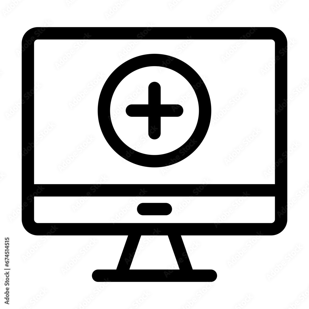 monitor icon and computer action