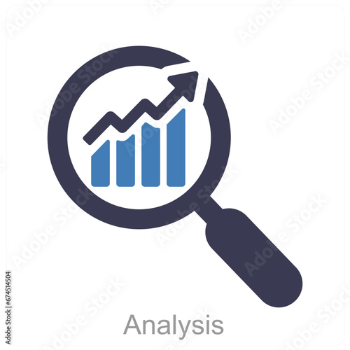 Analysis and data icon concept