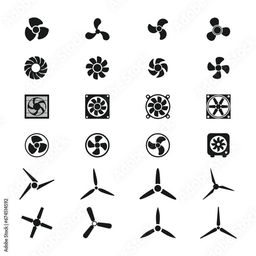 fan icon set.  Vector illustration
