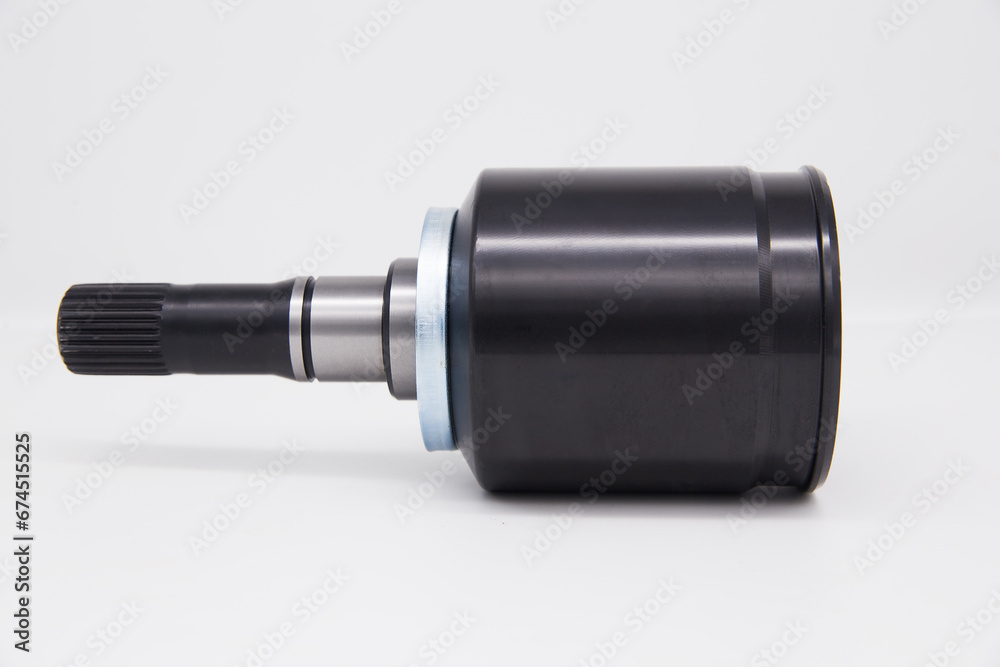 Close-up. Shallow depth of brightness. Selective focus. Constant velocity joint on a white background. Close-up. Shallow depth of brightness. Selective focus. Constant velocity joint on a white background.