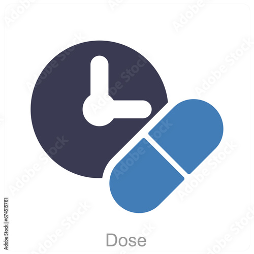 Dose and medical icon concept