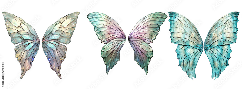 Sparkly fairy wings. Ai generated image - obrazy, fototapety, plakaty 