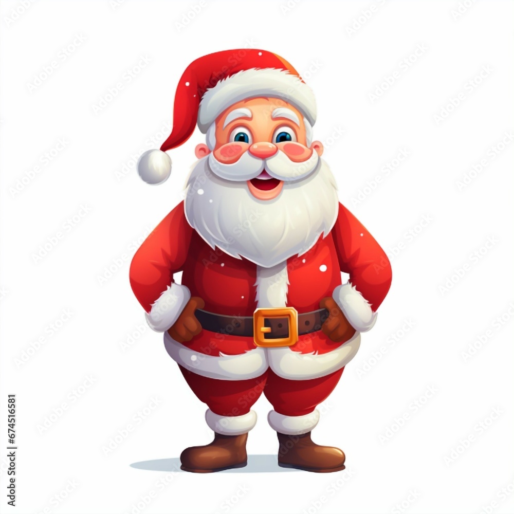 Cartoon Santa Claus Character isolated on white background. Created with Generative AI technology
Cartoon Santa Claus Character isolated on white background. Created with Generative AI technology