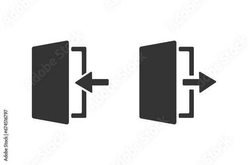 icons sign in and sign out app vector symbol logout and login, arrow and door icon exit and entry