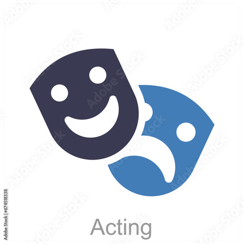 Acting and actor icon concept