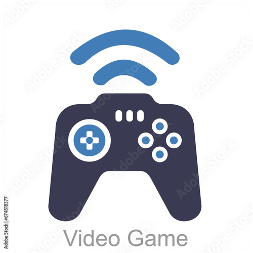 Video Game and pla icon concept