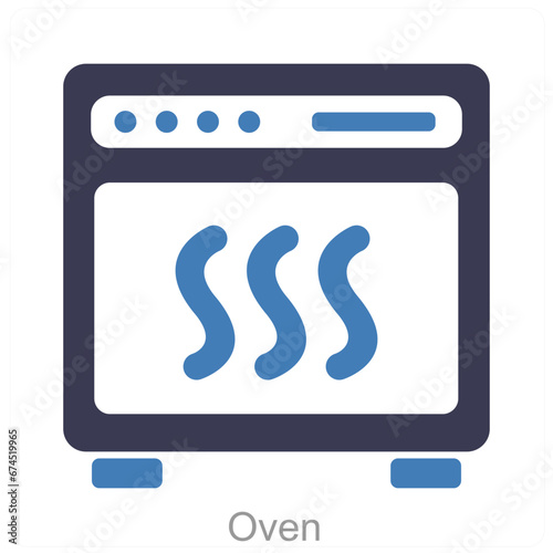 Oven and appliances icon concept 