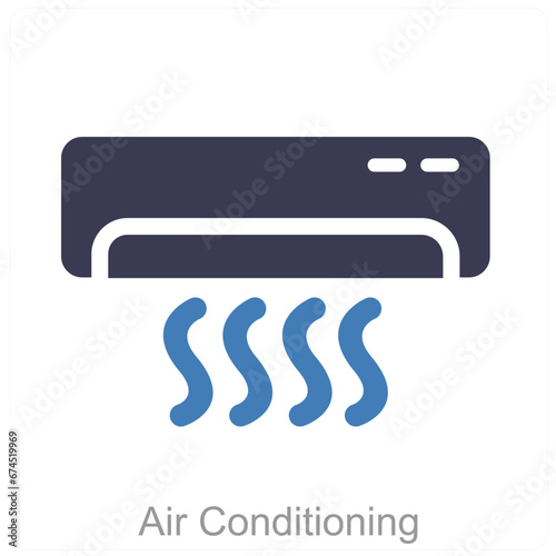 Air Conditioning and ac icon concept 
