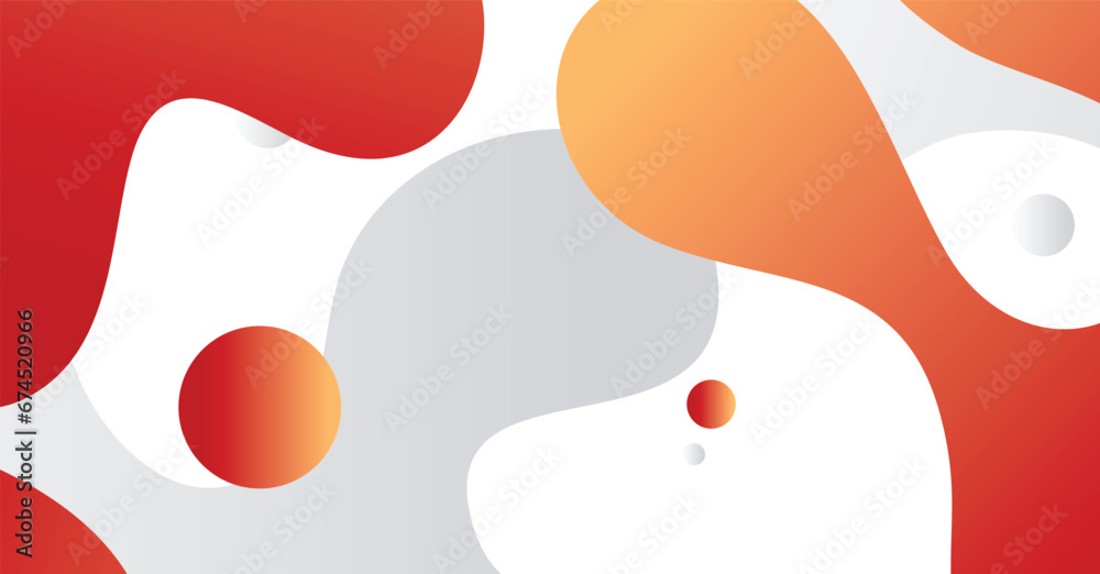 Abstract liquid wave background with orange and white gradient color background