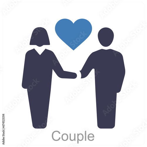 Couple and lovely couple icon concept