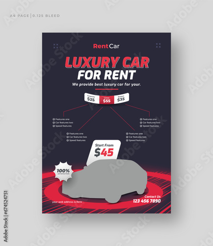 rent a car flyer template, automotive service, car repair service shop, car wash leaflet, poster print template