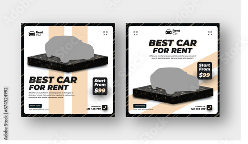 Car rent and sell social media post web banner template