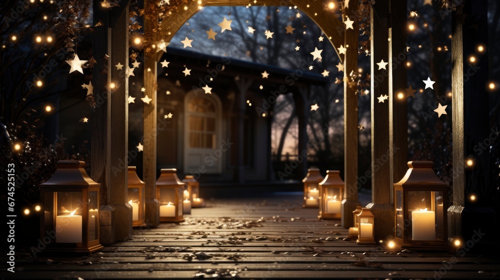 A Decorative Archway With Dazzling Christmas Light, Background Images , Hd Wallpapers, Background Image