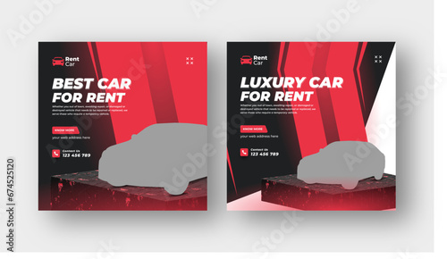 Car rent and sell social media post web banner template