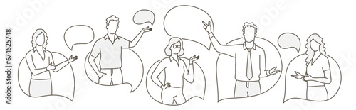 Businessmen discuss social network