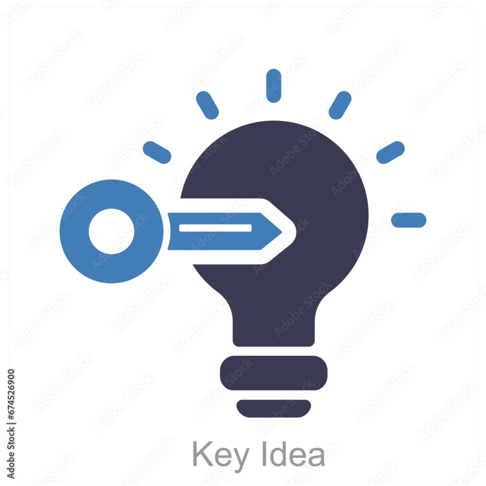 Key Idea and idea icon concept Key Idea and idea icon concept