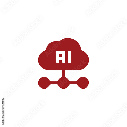 Artificial intelligence icon on white background