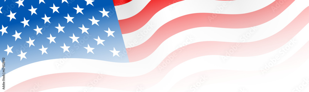 USA flag close up. Wide American flag over transparent background png illustration - obrazy, fototapety, plakaty 