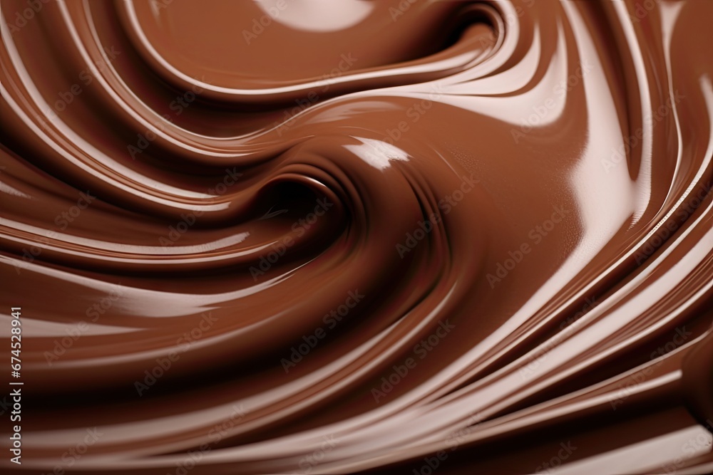 Delicious chocolate swirl. Gourmet dark sauce texture closeup. Creamy wave. Liquid dessert background Delicious chocolate swirl. Gourmet dark sauce texture closeup. Creamy wave. Liquid dessert background