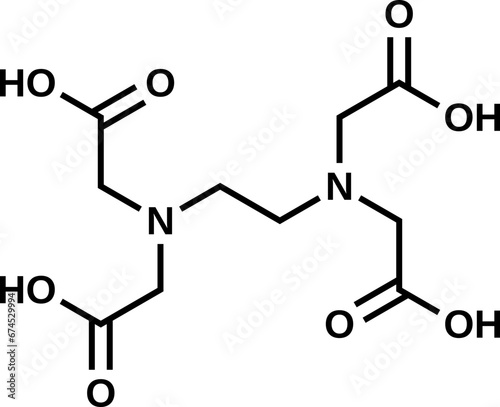 Ethylenediaminetetraacetic acid structural formula, EDTA vector illustration photo