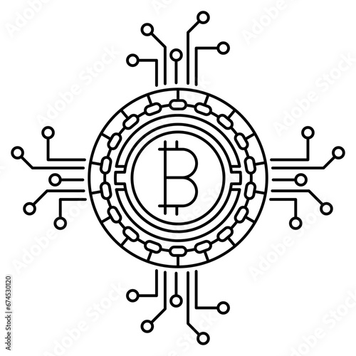 Obraz na płótnie Bitcoin , digital money w salonie