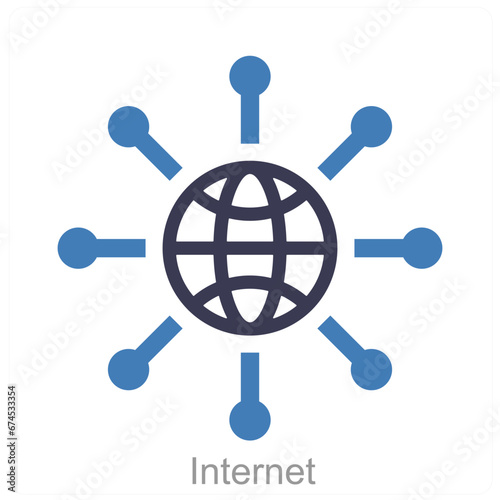 Internet and domain icon concept 