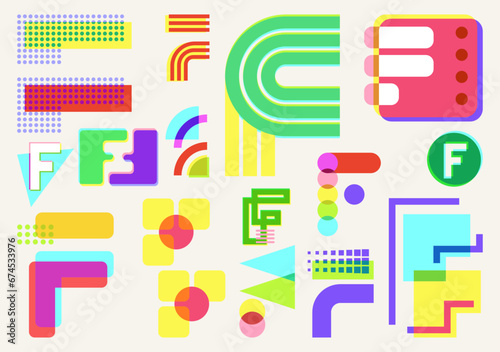 F - RISOGRAPH STOCK, COLORFUL AND COOL IN VECTOR DESIGN