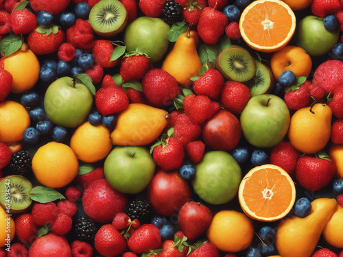 fresh fruit and vegetable background  2 © nick