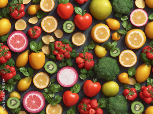 fresh fruit and vegetable background  1