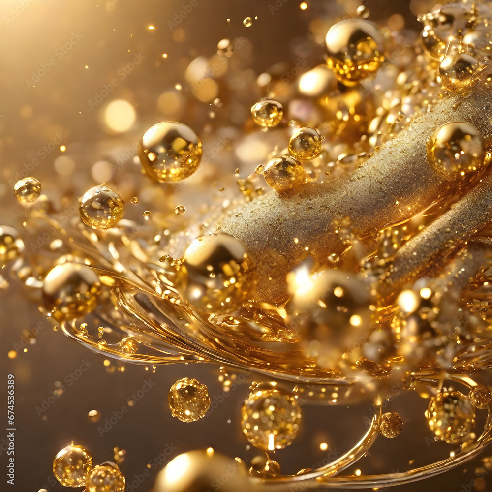 golden curtain with stars abstract background