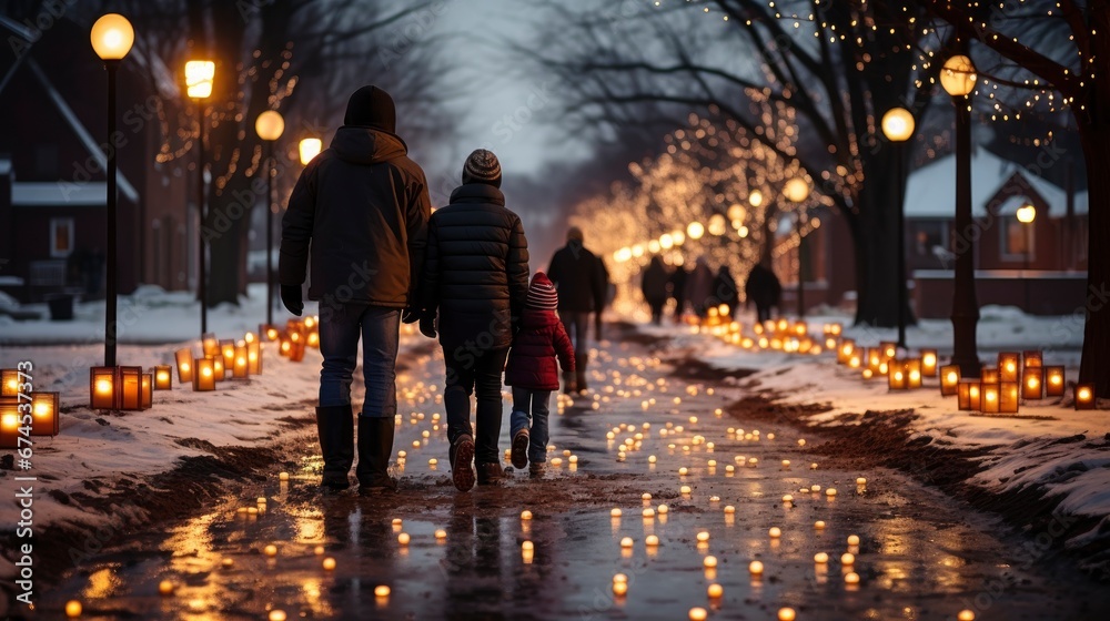 A Joyful Christmas Lights Procession Through, Background Images , Hd Wallpapers, Background Image