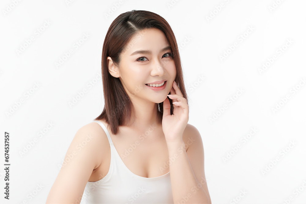 Beautiful young asian woman with clean fresh skin on white background, Face care, Facial treatment, Cosmetology, beauty and spa, Asian women portrait. Beautiful young asian woman with clean fresh skin on white background, Face care, Facial treatment, Cosmetology, beauty and spa, Asian women portrait.