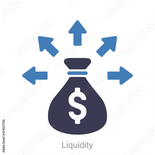 Liquidity and funds icon concept 