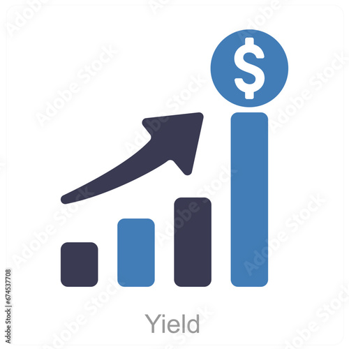 Yield and stock icon concept