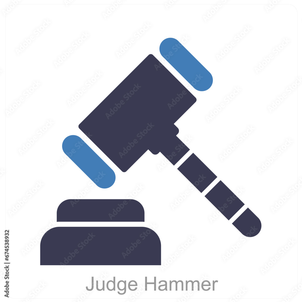 Judge Hammer and law icon concept Judge Hammer and law icon concept