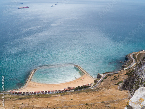 Beautiful Gibraltar view tothe beach from Rock photo