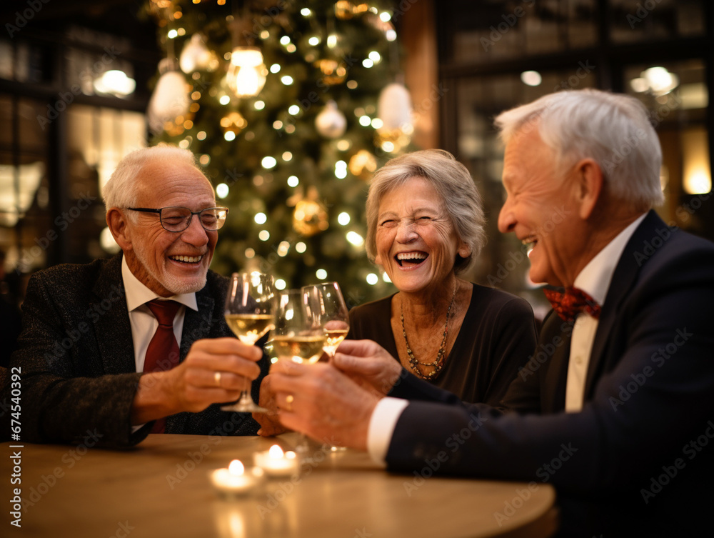 Radiant Trio Celebrates with a Toast in an Intimate Setting, Capturing the Essence of Joy and Connection