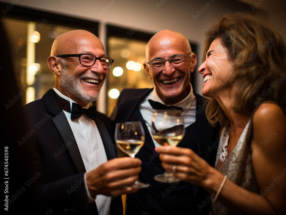 Radiant Trio Celebrates with a Toast in an Intimate Setting, Capturing the Essence of Joy and Connection Radiant Trio Celebrates with a Toast in an Intimate Setting, Capturing the Essence of Joy and Connection